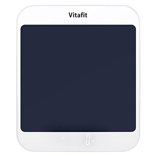 Vitafit 15kg Bilancia da Cucina Digitale, Bilancia Alimentare Elettronica Multifunzione in Grammi e Once, Graduazione Precisa 1g, Bianco