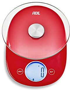 ADE Carla Bilancia da Cucina Digitale, 5 kg, Plastica, Rosso