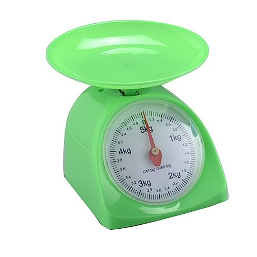 WLLKIY Bilancia da cucina di precisione for utensili da cucina rotondi retrò da 5 kg semplice e creativa (Color : Green)