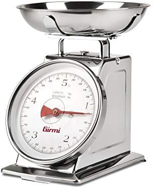 Girmi PS90 Bilancia Meccanica da cucina, 20 g 5 kg, Acciaio INOX