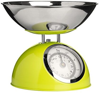 PREMIER Housewares  Bilancia da Cucina, 5 kg, con Ciotola in Acciaio Inox, Verde