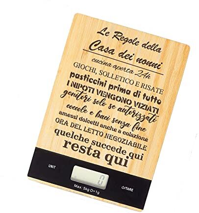 Generico Bilancia Da Cucina Personalizzata Idea Regalo Festa dei Nonni per pesare gli ingredienti fino a 5kg Cucina Cibo Mamma Nonna Nonno Natale Compleanno Pranzo Cena Dieta precisa elettronica Display LCD 6