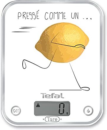 Tefal OPTISS Decor pressato come un limone bilancia da cucina, gradazione di 5 kg/1 g, funzioni Liquido-Tare