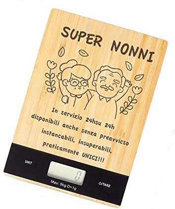 Generico Bilancia Da Cucina Personalizzata Idea Regalo Festa dei Nonni per pesare gli ingredienti fino a 5kg Cucina Cibo Mamma Nonna Nonno Natale Compleanno Pranzo Cena Dieta precisa elettronica Display LCD 5