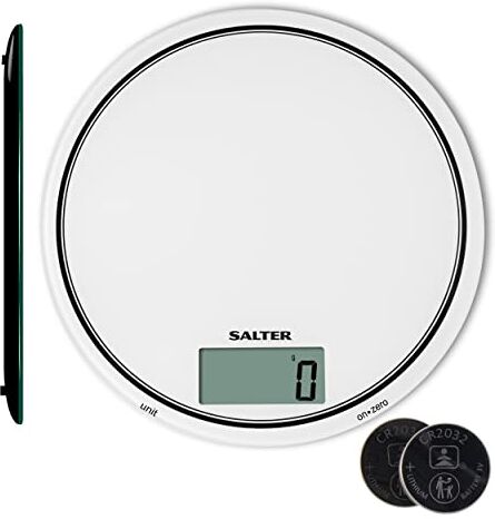 Salter Bilancia digitale da cucina ed elettronica  1080 WHDR12 Mono, design ultra sottile, pesatura accurata per la cottura/cottura in casa, bilancia metrica e imperiale, pulizia facile