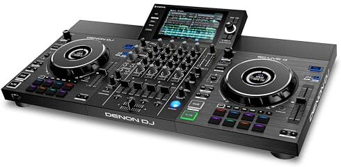 Denon Console DJ, mixer DJ a 4 canali, streaming da Amazon Music, Wi-Fi, casse, compatibile con Serato DJ & Virtual DJ