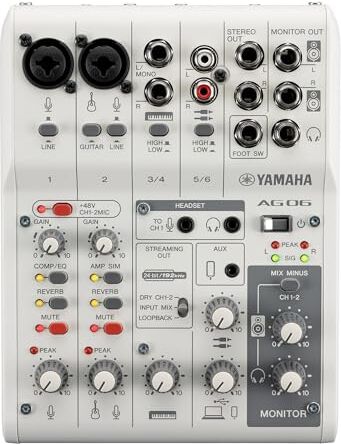 Yamaha Mixer/interfaccia USB per streaming live a 6 canali per iOS/Mac/PC