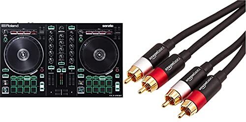 Roland Dj-202 Controller Dj A 2 Canali & Amazon Basics Cavo Audio Rca Da 2 Maschi A 2 Maschi, 2,4 Metri