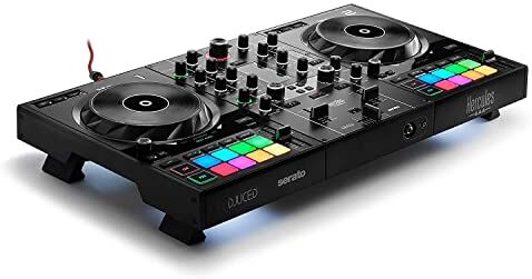 Hercules DJControl Inpulse 500 Controller DJ USB a doppio banco per Serato DJ Lite e DJUCED (inclusi), Interfaccia audio integrata, 16 pad RGB retroilluminati