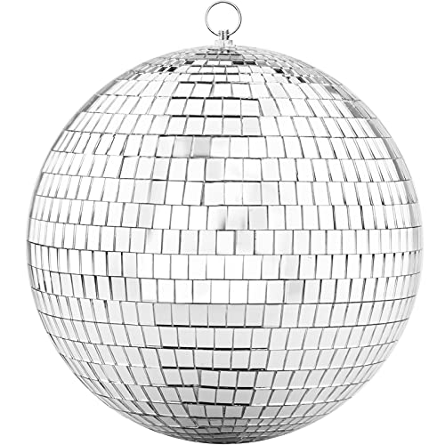JAPONC palla da discoteca a specchio con anello sospeso, 200 mm Strobosfere, sfera glitterata, ideale per feste o danze dj