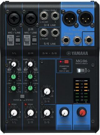 Yamaha Mixer Audio Console di Mixaggio Compatta con 6 Canali d'Ingresso e Preamplificatori Microfonici D-PRE