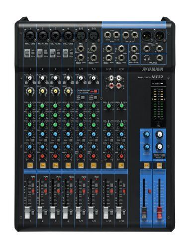 Yamaha MG12 Mixer Audio Console di Mixaggio Compatta con 12 Canali d'Ingresso e Preamplificatori Microfonici D-PRE