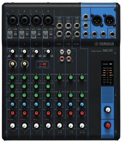 Yamaha MG10 Mixer Audio Console di Mixaggio Compatta con 10 Canali d'Ingresso e Preamplificatori Microfonici D-PRE