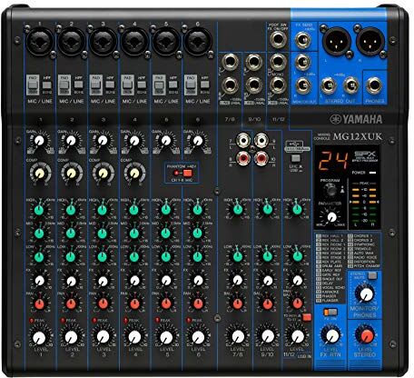 Yamaha Mixer Audio (Versione con Manopola) Console di Mixaggio Compatta con 12 Canali d'Ingresso e Preamplificatori Microfonici D-PRE