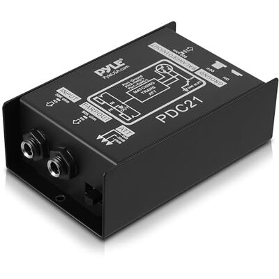 Pyle DI Box Passiva 6 x 10,4 cm, Elimina Ronzii, Attenuatore d’Ingresso per Chitarra e Basso, Connettore 6,35 mm a XLR, Compatibile con Amplificatori, Mixer, Microfoni, Strumenti Musicali Pyle DI Box Passiva 6 x 10,4 cm, Elimina Ronzii, Attenuatore d’Ingresso per Chitarra e Basso, Connettore 6,35 mm a XLR, Compatibile con Amplificatori, Mixer, Microfoni, Strumenti Musicali