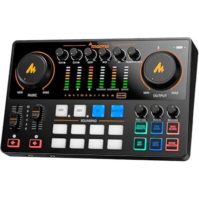 MAONO Interfaccia audio mixer per podcast E2 Gen2, nera MAONO Interfaccia audio mixer per podcast E2 Gen2, nera
