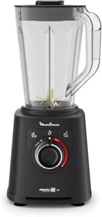 Moulinex Perfect Mix+ Frullatore, Bicchiere da 1200 W, Risultati Rapidi, Capacità 2 l, 3 Programmi: frullatore smoothie, tritan, autoclean, brocca di tritan, include paletta, 10