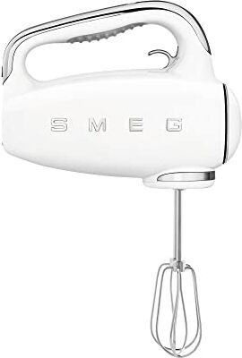 SMEG , Sbattitore Elettrico , 9 Livelli di Velocità, Funzione Turbo, Sistema di Avvio Smooth Start, 4 Fruste, 2 Ganci Impastatori e Avvolgicavo in Dotazione, 250W, Bianco