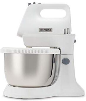 Kenwood – Frullatore/Impastatrice con bacchette rotanti in metallo, 450 W, 5 velocità + Turbo, fruste e ganci per impastare, colore: bianco