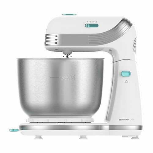 Cecotec Miscelatore Easy White Mixer Cecomixer. Potenza 250 W con movimento planetario, 6 velocità, ciotola in acciaio inox, capacità 3 L