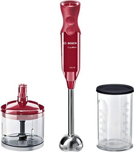 Bosch Frullatore a Mano, 750 W, Colore Rosso Bordeaux, Plastica, 12 velocità