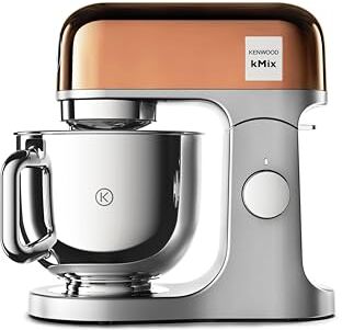 Kenwood kMix Editions  Robot da cucina, ciotola da 5 l, sistema di sicurezza Safe-Use, alloggiamento in metallo, 1000 Watt, con set di 3 pasticceria e paraspruzzi, colore: oro rosa