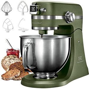 Electrolux EKM5550 Impastatrice Planetaria in Acciaio Inox, Motore 1200W e 10 Velocità, con Frusta e Coperchio, 360x370x210mm, Verde Electrolux EKM5550 Impastatrice Planetaria in Acciaio Inox, Motore 1200W e 10 Velocità, con Frusta e Coperchio, 360x370x210mm, Verde