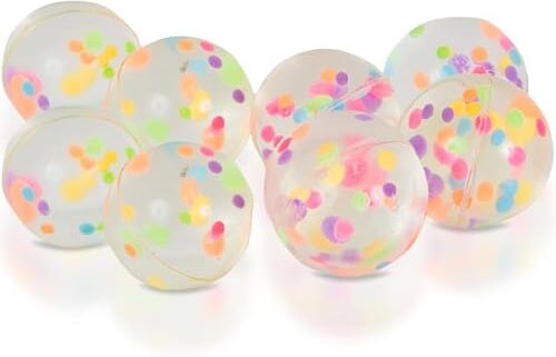 Unique Party  Regalini per Feste Palline Rimbalzanti Riempite di Coriandoli Confezione da 8