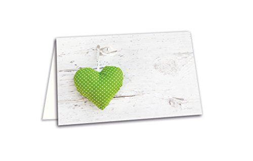 Logbuch-Verlag 50 segnaposto per nome color bianco effetto legno con cuore color verde compleanno matrimonio festa puntini decorazione da tavolo invitati parenti scrivere