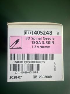 Generic Cannula spinale epidurale yale punta quincke 18Gx90mm confezione da 25 pezzi