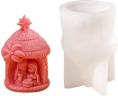 Generic Wanghuaner Stampi per candele Religione Natività Statua Stampo in silicone Aromaterapia Candela Gesso Fai da te Resina epossidica Stampo per colata Ornamento da scrivania