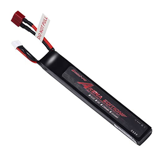 Generic Softair batteria LiPo batteria 11.1V 3S 25C 1300mAh per Air Soft Guns AEG, Air Soft Guns AK47, MP5k, MP5 PDW, RPK, PKM, M4, M110, SR25, M249, M240B, G36, M14 con Connettore T Plug