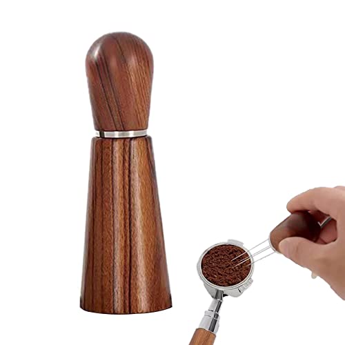 Generic Strumento agitatore per caffè espresso, strumento di distribuzione per caffè espresso Distributore di caffè con manico in legno e supporto,Gadget per agitare l'espresso, accessori da cucina