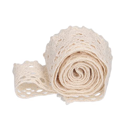 Generic Pizzo Ricamato, Nastro di Pizzo Morbido e Confortevole per la Decorazione di Tende per la Decorazione di Vestiti per la Decorazione di Tovaglie (Beige)