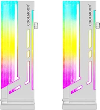 Generic 2 Pz Supporto di Fissaggio Telaio della Carta Supporto RGB Luce Grafica Magnetica Gpu Parte Accessorio Brace Computer Argb Bianco V LED Staffa di Supporto