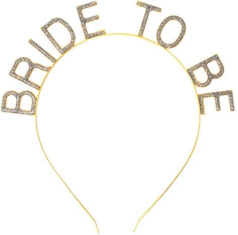 Unique ® Cerchietto per capelli Bride Squad/Bride to be Diamante Scritta JGA addio al nubilato damigella d'onore matrimonio oro metallo (Bride to BE)