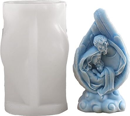 Generic Wanghuaner Stampi per candele Religione Natività Statua Stampo in silicone Aromaterapia Candela Gesso Fai da te Resina epossidica Stampo per colata Ornamento da scrivania