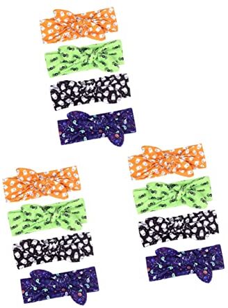 FRCOLOR 12 Pz Per Di Halloween Fasce Elastiche Per Turbante Per Arco Di Halloween Foulard Di Halloween Decorare Tessuto Gli Sport Bambino Che Fa i Primi Passi