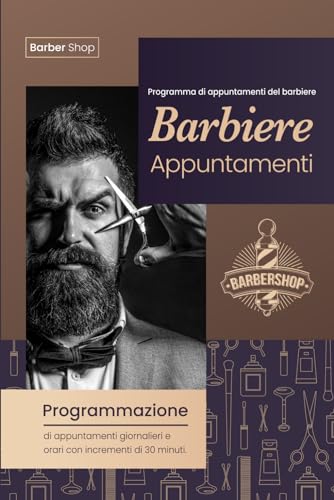 Blanco Programma di Appuntamenti del Barbiere: Programmazione di appuntamenti giornalieri e orari con incrementi di 30 minuti. (8:00 alle 20:00)