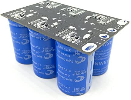 Generic 2.7V 500F Doppia Condensatore 6PCS/1Set, Super Condensatore 16V 83F Automotive Super Modulo Condensatore con Scheda Protettiva