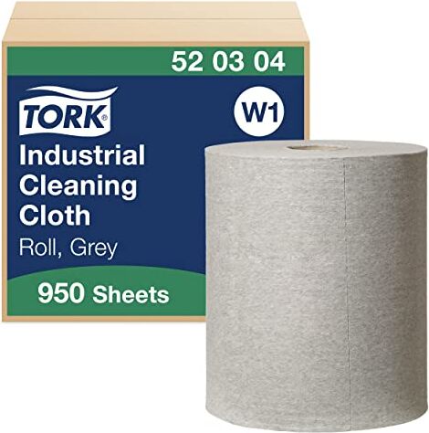 Tork Panno per pulizia industriale Premium, compatibile con il sistema W1 (da terra o da parete), monovelo, 1 conf. x 1 rotolo (1 x 361 m), colore grigio