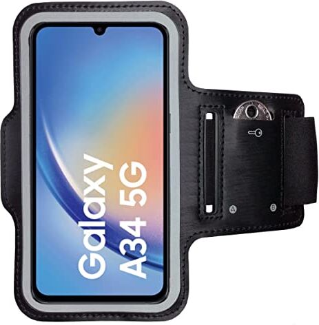 CoverKingz Bracciale sportivo per Samsung Galaxy A34, con scomparto per chiavi, Samsung Galaxy A34, colore nero