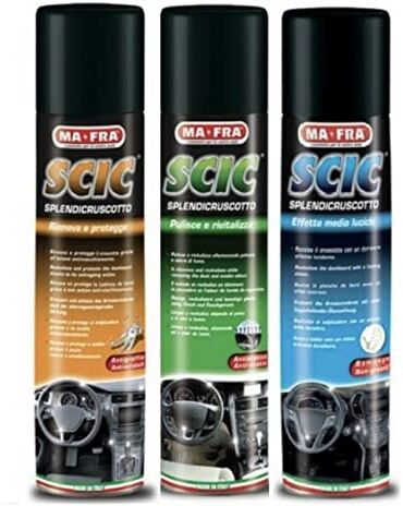 Generico MAFRA KIT SCIC SPRAY: SCIC ORANGE 600ml + SCIC BLU600ml + SCIC GREEN 600ml. PULITORE REVITALIZZANTE AUTO