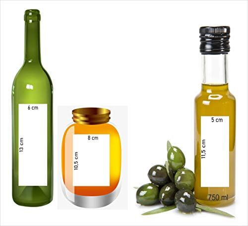 Generico ADESIVI RETTANGOLARI ETICHETTA PER VINO/OLIO/MIELE PERSONALIZZABILE (adesivo poliestere)