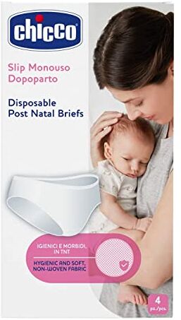 Chicco Slip Monouso Dopoparto in Tessuto Non Tessuto, Beige, 4 confezioni