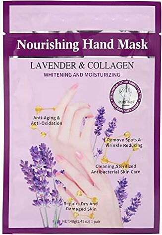 ZJchao Maschera idratante per la buccia delle mani alla lavanda schiarente la pelle morta Maschera per le mani fai da te a casa Rimuovi i guanti della stazione termale della mano, Maschera esfoliante Masch