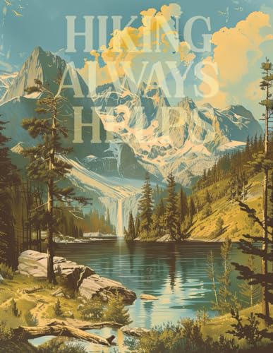 Laluna, Ahla Luna Hiking Always Helps: Oversized Reminder For Outdoor Lovers, Large Decorative Book, Vintage Style Coffee Table Centerpiece, Numbered Pages For Pictures, Memories And Trail Logs