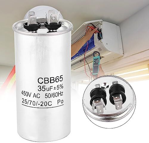 Oumefar CBB65 450V 35UF Condensatore in Foglio di Alluminio, Piccolo e Impermeabile, Elettrolitico Omopolare per Condizionatori D'aria e Apparecchiature Industriali