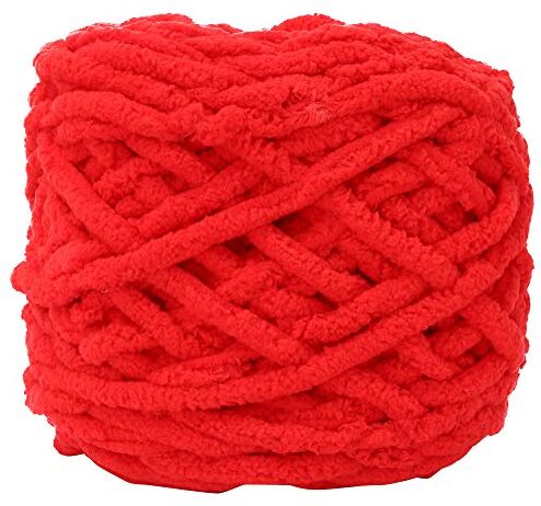 Respicefinem Linea di Pantofole per Coperta Intrecciata a Maglia con Ago e Striscia di Ghiaccio Singola Spessa Materiale Poliestere, Diametro 7-8 mm (11 große Rot)