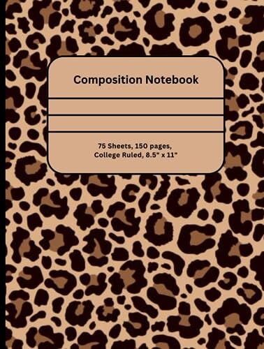 Mitchell, A Leopard Print Composition Book 8.5 x 11 College Ruled